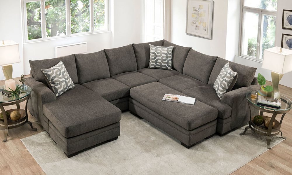 Reversible Chaise Sectional Croft Charcoal The Dump Furniture Outlet