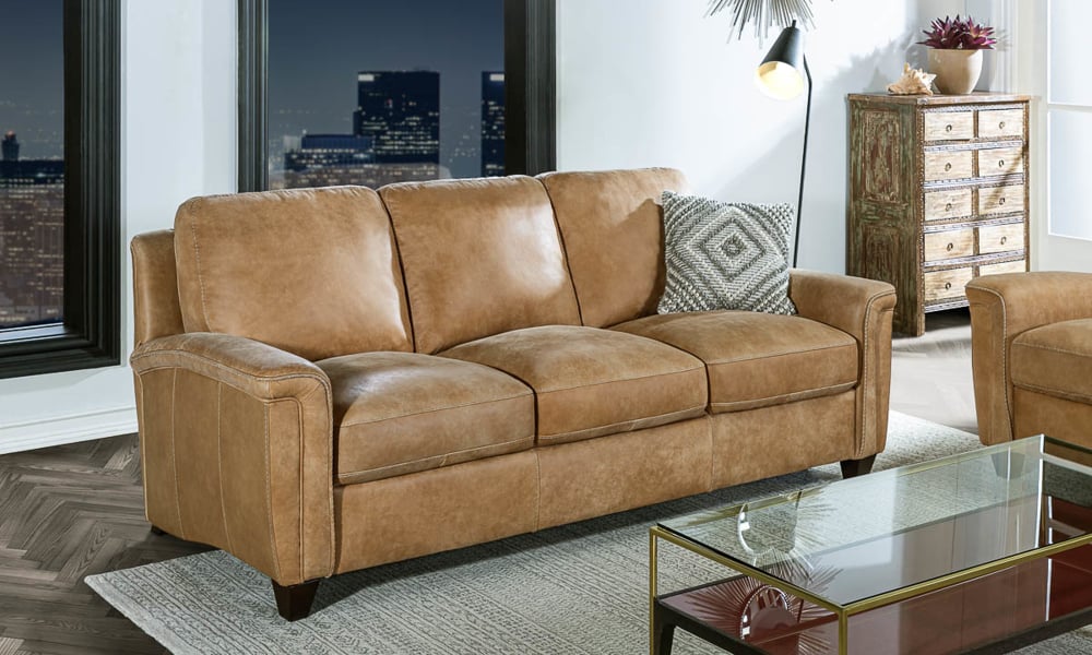 Affordable Bauer Leather Sofa The