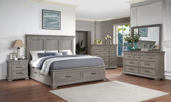 Lansing Weathered Gray bedroom collection.