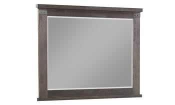 Weathered brown farmhouse-inspired bedroom mirror from Davis Home.
