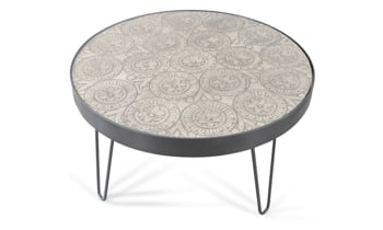 Penna Coffee Table is 35 inches round.