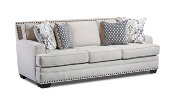 Lifestyle shot of the Benton Oyster 2-Piece set including the couch and loveseat.