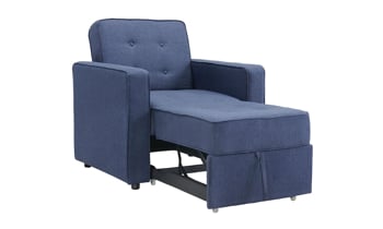 Elements International sleeper chair shown with pop-up footrest.