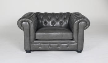 Classic chesterfield Gray leatherfield armchair.