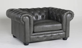 Dash and Edison traditional leather chesterfield armchair.