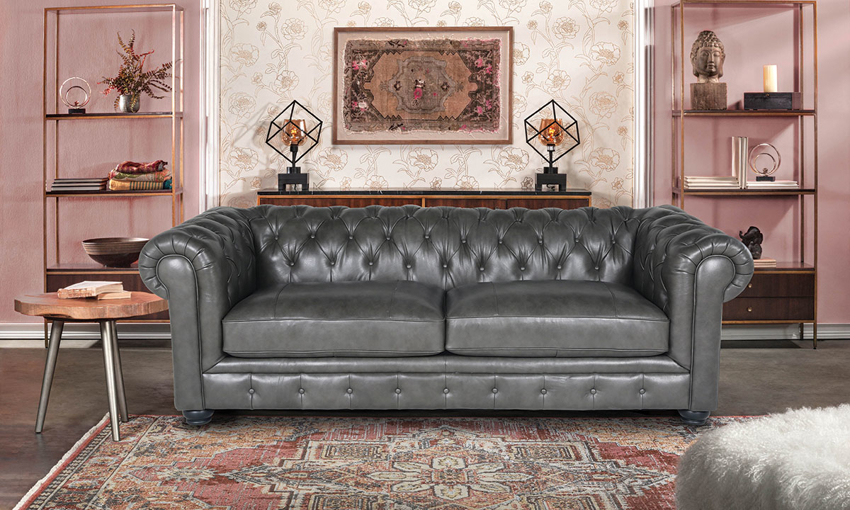 Traditional Leather Sofa The