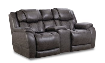 American made dark Gray power loveseat with storage console and remote.