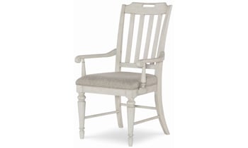 Farmhouse-inspired dining room chair.