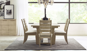 Trestle dining base on the Milano Table from Rachael Ray Home.