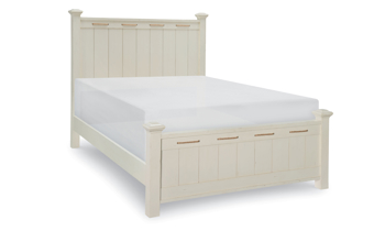 Lakehouse Pebble White Full Low Post Bed