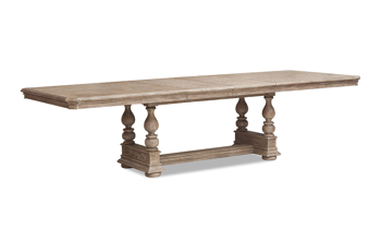 Cardoso Sandstone table from Klaussner with extension leaves.