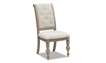 Cardoso Sandstone side chair from Klaussner featuring an upholstered seat and tufted back.