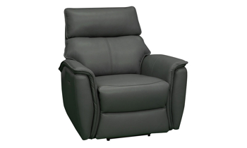 Power Wall Hugger Recliner from Kingsdown Ethan Collection in Gray faux leather fabric.