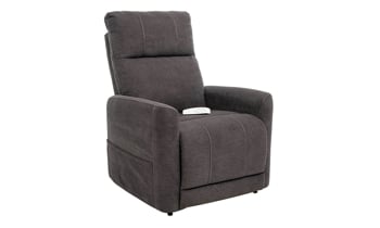 Neutral Gray lift recliner with heat and massage.
