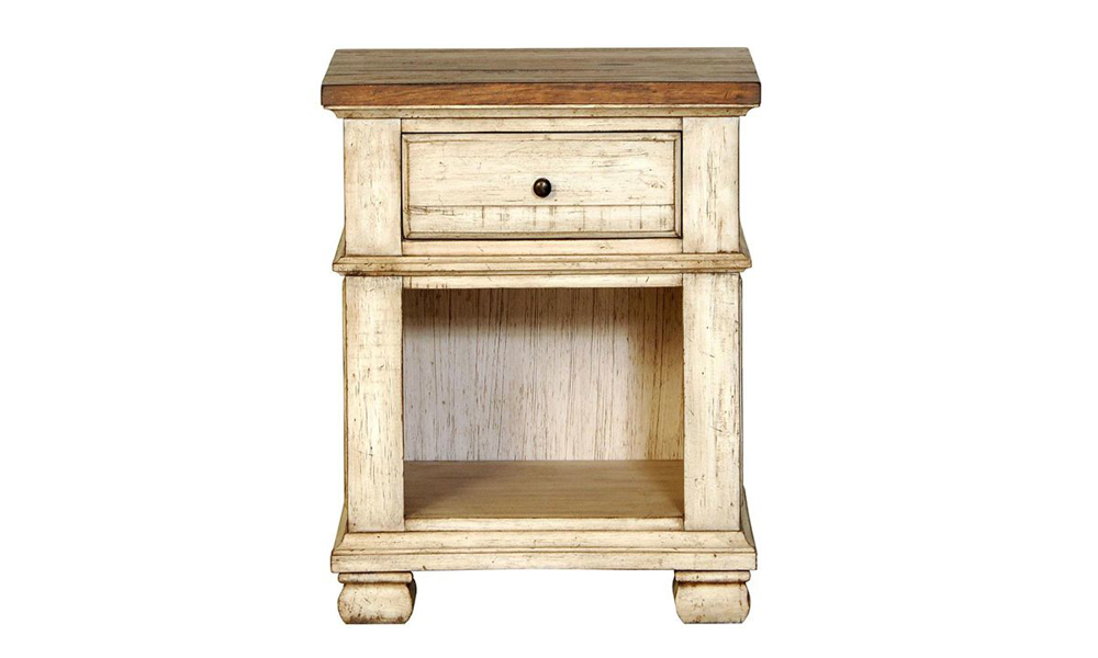 Antique Linen 1 Drawer Nightstand The