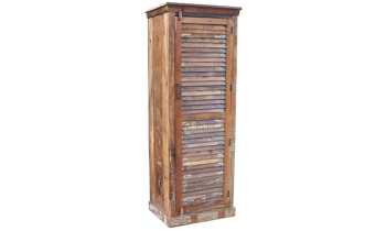 77-inch tall wardrobe handcrafted from recycled and reclaimed solid wood in India - Front View