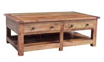 Nepal Handcrafted Solid Wood Rectangle Cocktail Table