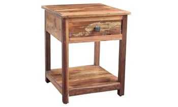 Nepal Handcrafted Solid Wood End Table