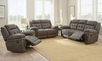 Living room set with manual recline in Gray from Steve Silver.