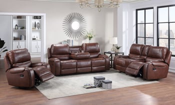 Caspian Brown 3-Piece Reclining Living Room Set