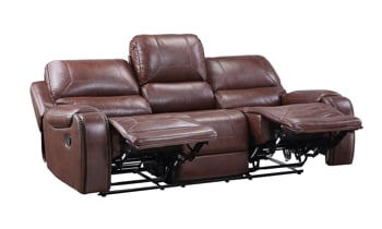 Caspian Brown Dual Reclining Sofa with Drop Down Table