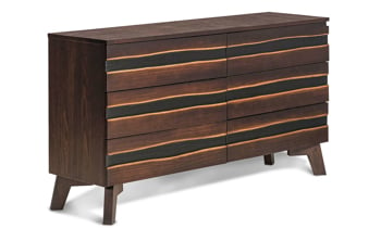 Rustic and contemporary dresser made of solid wood.