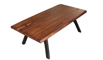 Solid wood coffee table handmade in Brazil.