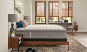Cool and soft to the touch feel on this Silver Pine plush mattress from Sealy Posturepedic.