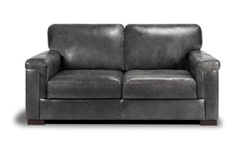 Medici Gray leather loveseat is made from top quality leather making it a long lasting piece for your living room.