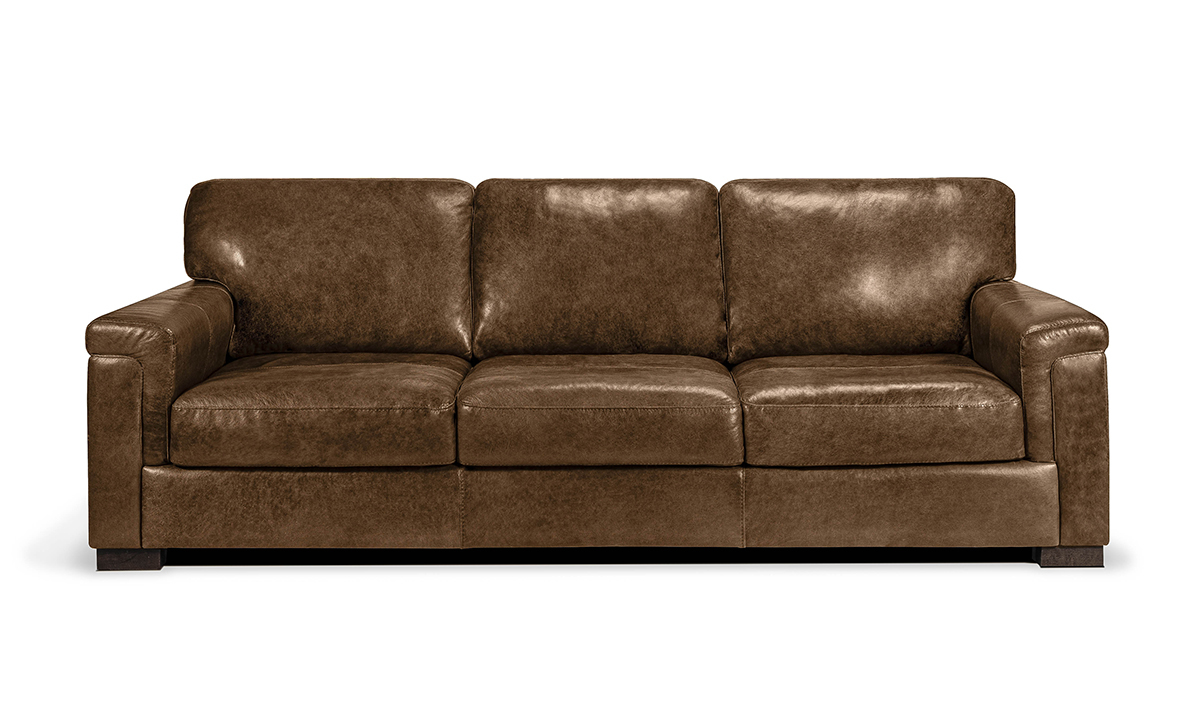 Brown Leather Sofa I Chestnut