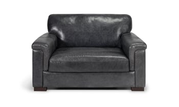 Dark Gray Italian leather chair from Spagnessi.