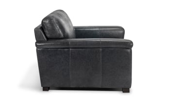 Medici Gray leather armchair that was handcrafted in Italy.