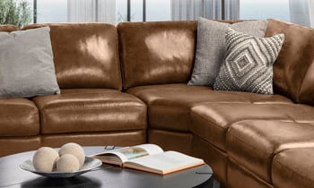 Handcrafted in Italy the Medicini Chestnut Corner Sectional is built to last.