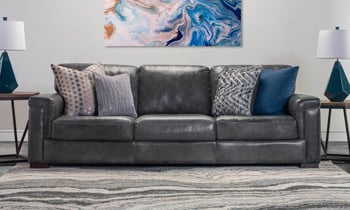 Medici Gray Sofa is made of top grain Italian leather and a hardwood frame.
