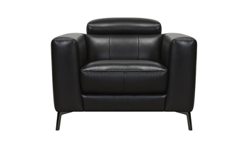 Violino Uptown Black sofa and chair in top grain leather.