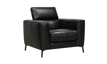 Uptown Black Leather 2-Piece Living Room Set
