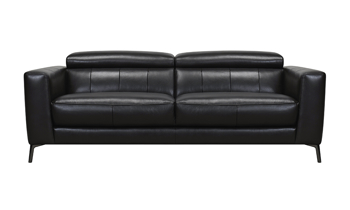 Violino black leather couch and chair from the uptown collection.