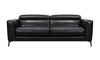 Violino black leather couch and chair from the uptown collection.