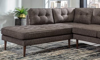 Relax in retro style with the Sunset Brown Sectional.