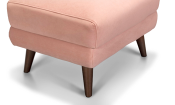 Pink footstool makes a grand accessory for your living room.