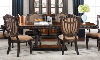 Carnegie Manor I 5-Piece Dining Set with Upholstered Side Chairs