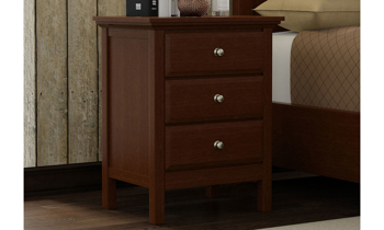 3 drawer nightstand from Grain in an Espresso Brown finish.