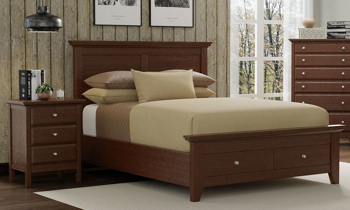 Transitional panel storage bed from the Grand River Brown Bedroom Collection by Grain.
