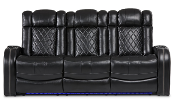 Quilted Top-Grain Leather Transformer Theater Sofa