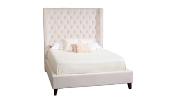 Wilson Ivory Wing Back Upholstered King Bed