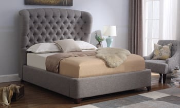 Jones Gray Upholstered Shelter Bed