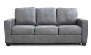 Orion Gray Leather Sleeper Sofa