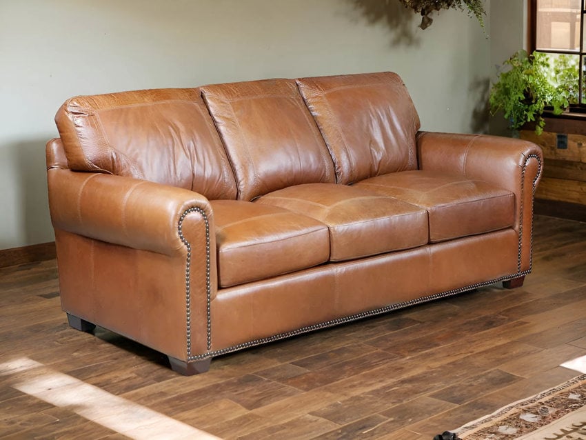 Top Grain Leather Sofa Rocky Mountain Tan The Dump Furniture Outlet