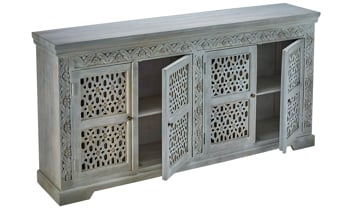 Diabelli sideboard by Pink City is made of solid wood with a Gray finish sealed with lacquer.