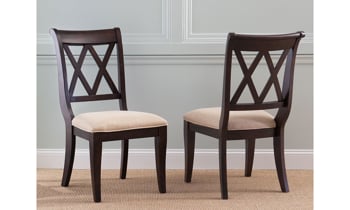 Side by side view of the front and back of the dining chair.